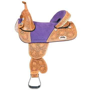 Hilason Western Horse Treeless Trail Barrel American Leather Saddle